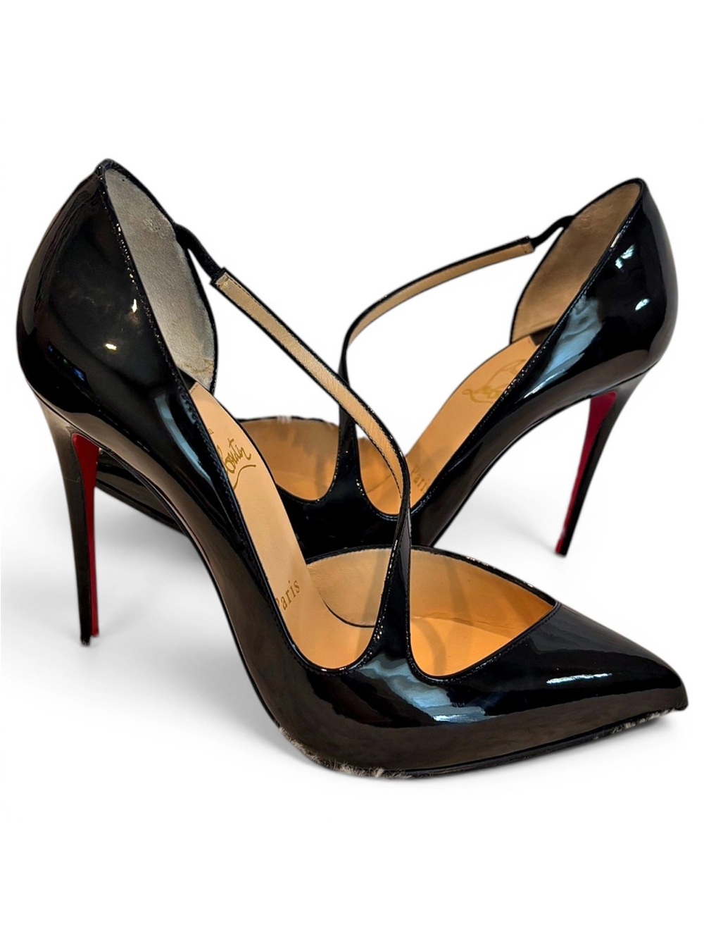 Christian Louboutin Jumping Black Patent Leather Pumps Size 37